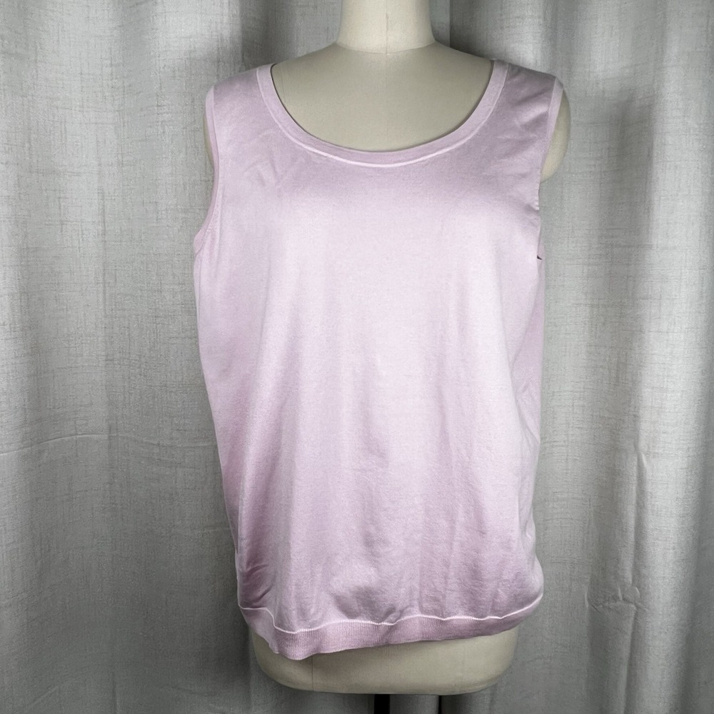 NEW! Talbots Blouse Tank Size Plus 2X Sleeveless Tank Light Pink Stretch Blend